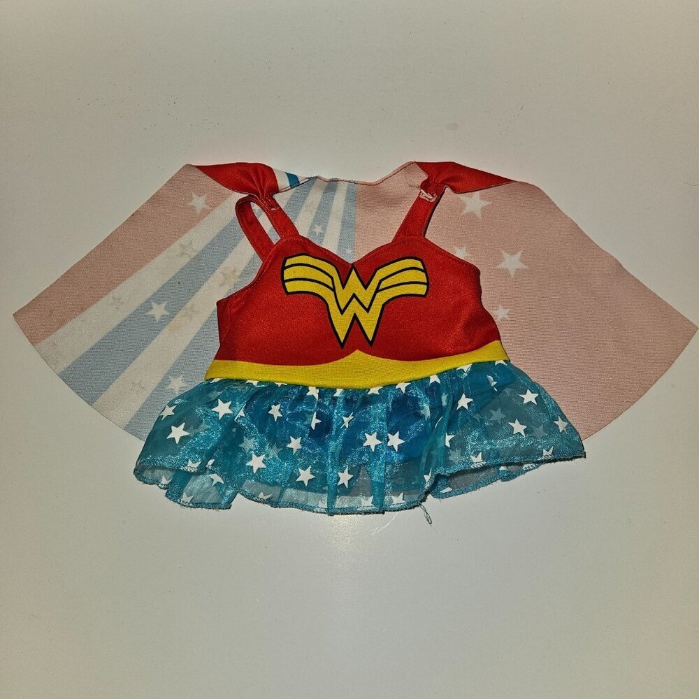 BABW Build A Bear Workshop DC Wonder Woman Dress Attached Cape Outfit Costume